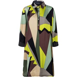 Ana Alcazar Blousejurk  beige / chocoladebruin / citroengeel / zwart