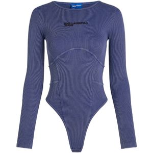 Karl Lagerfeld - A4W17013 - Bodysuit - Gewassen Katoen - Lange Mouwen