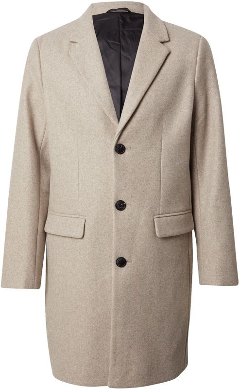 LINDBERGH - Winterjas - Stone Melange - Met Reverskraag en Knoopsluiting