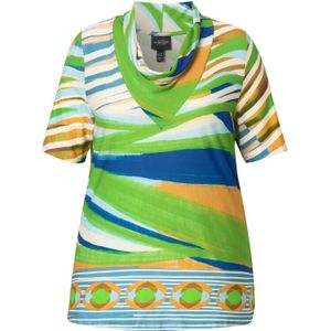 Ulla Popken Shirt  royal blue/koningsblauw / curry / appel / wit