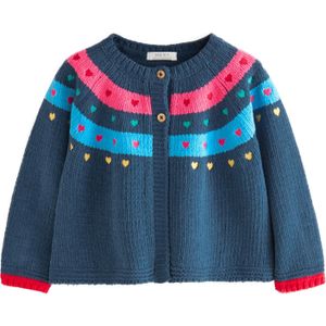 Next Gebreid vest  navy / hemelsblauw / pink