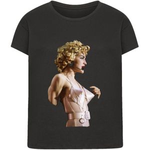 F4NT4STIC Shirt 'Madonna In Pink Cone Bra Corset Blonde Ambition Tour 1990'  beige / zwart