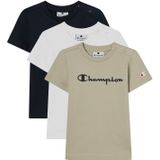 Champion - Authentic Athletic Apparel - Sportshirts - Marine - Kaki - Zwart - Wit - 3 Pack