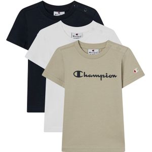 Champion - Authentic Athletic Apparel - Sportshirts - Marine - Kaki - Zwart - Wit - 3 Pack