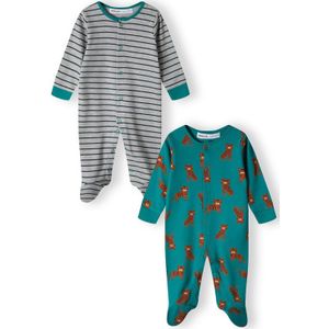 MINOTI Nachtkledij  grijs / groen / kreeft / zwart