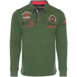 CARISMA - Poloshirt - Groen/Rood - Katoen - Lange Mouw