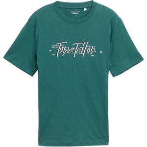 TOM TAILOR Shirt  marine / donkergroen / wit