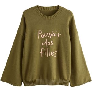 Rockett St George Trui 'Pouvoir Des Filles'  groen / rosa