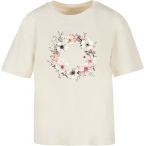 F4NT4STIC Shirt 'Rosa Blumenkranz'  sand / grijs / pastelgroen / rosa