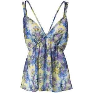 Influencer Top  blauw / geel / groen / lila