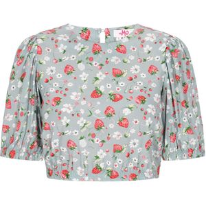 swirly Blouse  grijs / groen / rood / wit
