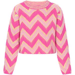 IZIA Trui  pasteelgeel / pink / rosa