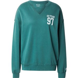HOLLISTER Sweatshirt  smaragd / wit