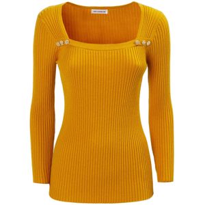 Influencer Trui  curry / donkergeel