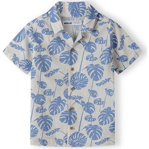 MINOTI Overhemd  royal blue/koningsblauw / lichtgrijs