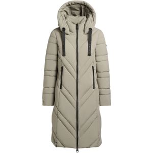 Khujo - Gewatteerde Lange Jas - Dames - Met Capuchon en Imitatiebont