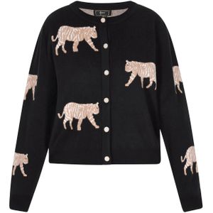 faina Gebreid vest  beige / zwart