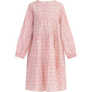 IZIA Jurk  neonroze / wit