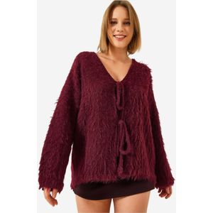 Bianco Lucci Gebreid vest  bourgogne