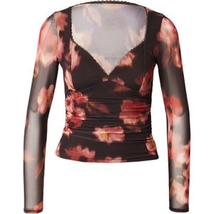 Abercrombie & Fitch Shirt 'ZOE'  chocoladebruin / goudgeel / pitaja roze / framboos