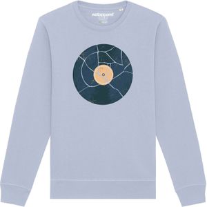 Watapparel Sweatshirt ' Broken Vinyl '  beige / lichtblauw / groen