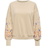 ONLY Sweatshirt 'ONLBrooke'  lichtbeige / navy / bruin / oranje