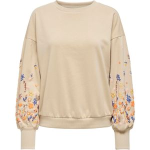 ONLY Sweatshirt 'ONLBrooke'  lichtbeige / navy / bruin / oranje
