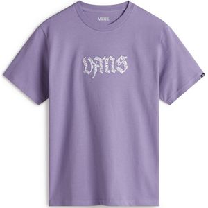 VANS - Daisy Break - T-shirt - Donkerlila - Ronde Hals - Kwartmouw