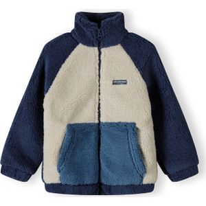 MINOTI Fleece jas  crème / royal blue/koningsblauw / donkerblauw