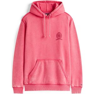 Tommy Jeans - TJM WASHED CREST PLAY - Hoodie - Vintage Cerise