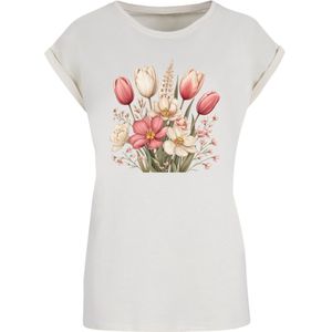 F4NT4STIC Shirt 'Rosa weißer Frühlingsblumenstrauß'  sand / groen / rood