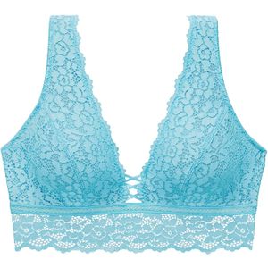 Bralette - Turquoise - Kant - Zonder Beugels