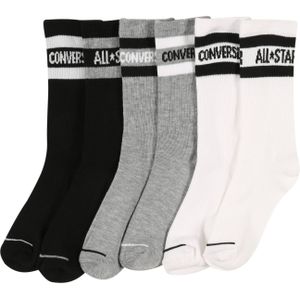 CONVERSE Sokken 'Wordmark Crew'  grijs gemêleerd / zwart / wit