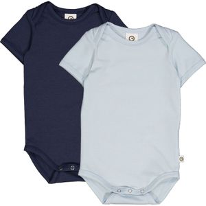 Müsli by GREEN COTTON Rompertje/body  navy / lichtblauw