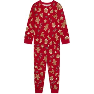 Lindex Nachtkledij 'Ginger Bread'  beige / lichtbeige / groen / donkerrood