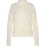 Buffalo - Trui - Crème - Met Staande Kraag - Kabelpatroon - Wintertrui