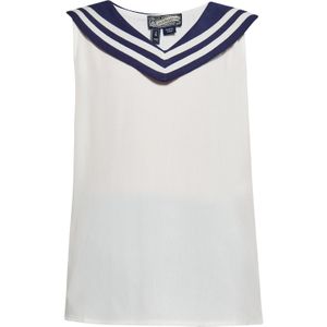 DreiMaster Vintage Blouse  marine / wit
