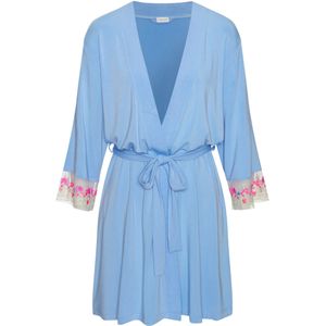 Lichtblauwe Kimono - Viscose - Kimonokraag - Riemsluiting