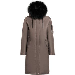 khujo Wintermantel 'Jilla'  bruin / zwart