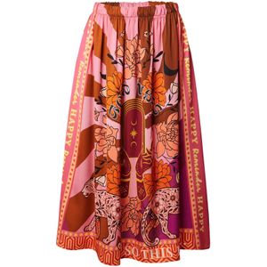 miss goodlife - Rok 'Heart Soul' - Cognac - A-lijnrok - 3/4 Lengte
