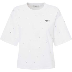 Pepe Jeans - ELIN - Shirt - Wit - Normale Pasvorm - Halve Mouw