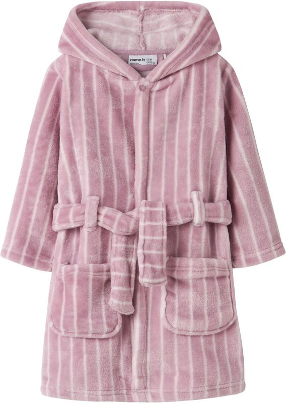 Badjas - Fluweel - Kinderen - Met Vast Katoenen Koord - Voorzakken - Drukknoopsluiting