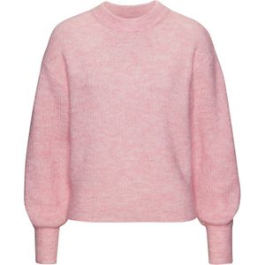 Damespullover - Rosé Meliert - Melange-Look - Lange Mouwen