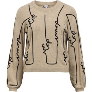 OBJECT Trui 'OBJTHESS VERI'  brokaat / zwart