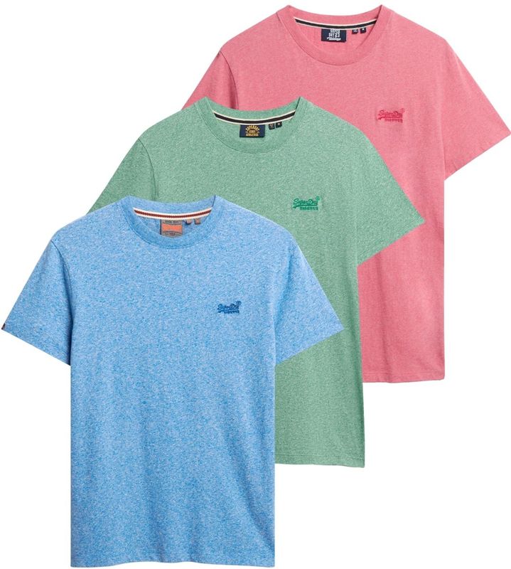 Superdry - Essential Logo - T-shirt - Slim Fit - Korte Mouwen - 3 Eenheden