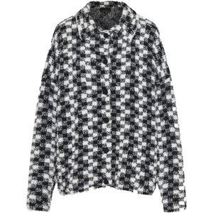 Funky Buddha Gebreid vest  zwart / wit