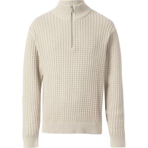 Selected Homme - Slhtom LS Knit Structure Half Zip - Vest - Beige