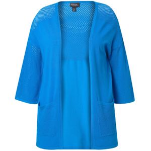 Ulla Popken Gebreid vest  royal blue/koningsblauw