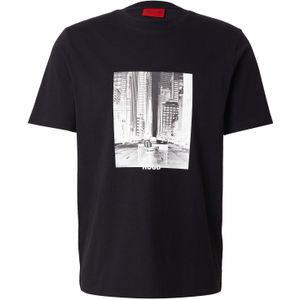 HUGO Shirt 'Deyss'  grijs / lichtgrijs / zwart