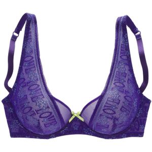 Balconette BH - Blauw - Kant - Gevoerd - Met Beugel